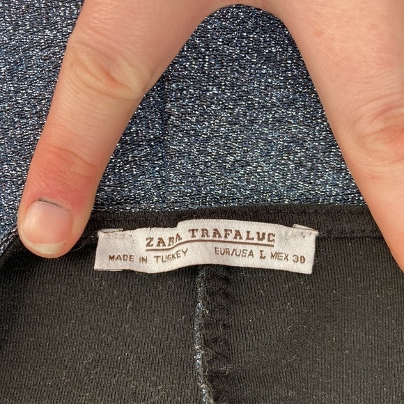 Zara metallic blue and silver bodycon halter mini dress - Picture 7 of 7